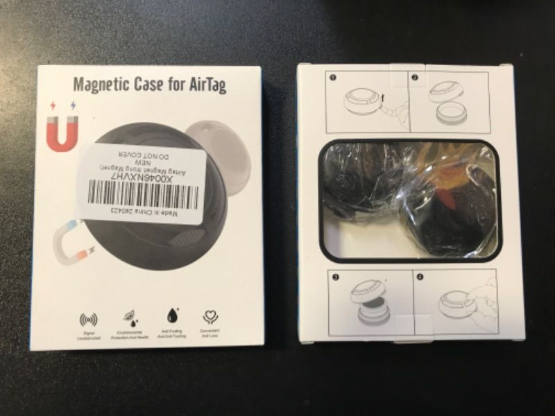 Photo 1 of Airtag Magnetic Case for Air Tag Holder Sticker On,Shockproof Protective Cover Mount Hidden for Car,Bike,Motorcycle (Strong Magnet) 2ct