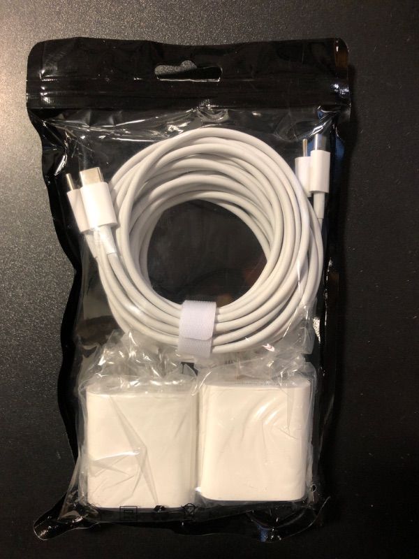 Photo 1 of 10FT Long Charger for iPhone 16/15 Pro Max/Plus, iPad Pro 12.9/11/13 inch, iPad Air 5th/4th, Mini 6th, iPad 10th, 2Pack PD Fast Charger Block with 10-Foot USB C to C Cable