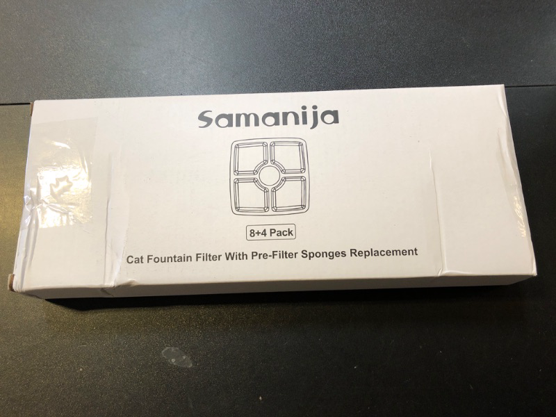 Photo 3 of SAMANIJA 8-Pack filters with 4-pack Pre-Filter Sponges replacement, Compatible with 84oz/2.5L Cat Water Square fountain