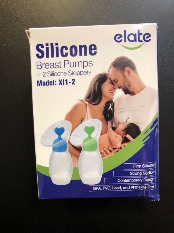 Photo 3 of Elate Manual Breast Pump for Breastfeeding | Silicone Milk Collector with Leak-Proof Stoppers for Nursing Moms | Enhance Milk Production | BPA Free FSA HSA Eligible – 2-Pack, 4oz Blue Green