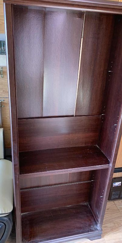 Photo 1 of CHERRY WOOD LAMINATE 4 SHELF BOOKCASE 29” X 13” H 71”