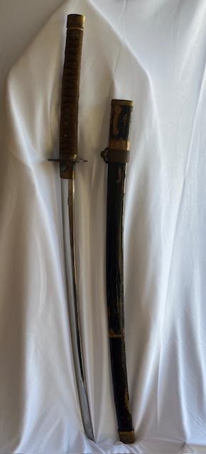 Photo 1 of 1940'S VINTAGE JAPANESE KITANA WITH WOODEN SHEATH.  SAMURAI SWORD 35.”