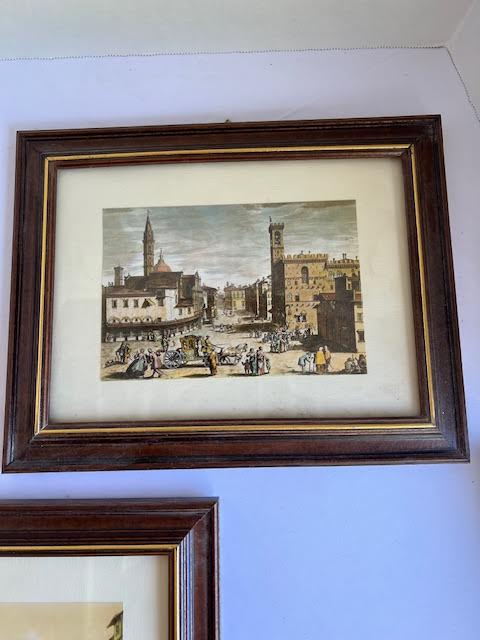 Photo 5 of 3-SMALL FRAMED PICTURES DEPICTING 18th CENTURY EUROPEAN TOWNS. 11.5” x 9.''