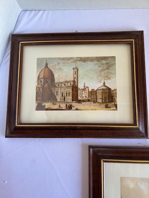 Photo 4 of 3-SMALL FRAMED PICTURES DEPICTING 18th CENTURY EUROPEAN TOWNS. 11.5” x 9.''