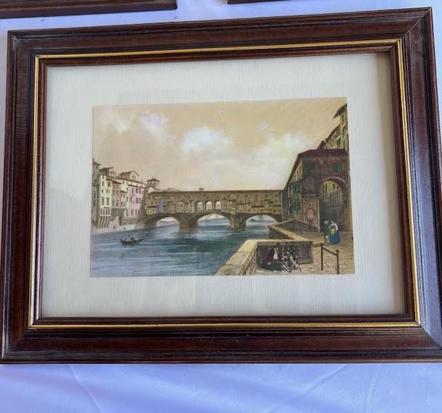 Photo 3 of 3-SMALL FRAMED PICTURES DEPICTING 18th CENTURY EUROPEAN TOWNS. 11.5” x 9.''