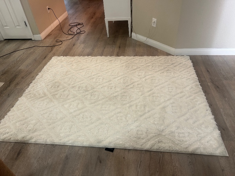 Photo 2 of TAHARI 5’2” x 7’ CREAM PRISCILLA CARPET