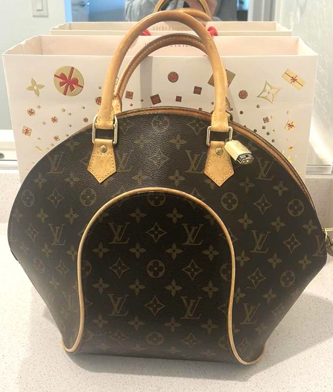 Photo 2 of LOUIS VUITTON ELLIPSE MM MONOGRAM CANVAS HANDBAG, DUST BAG AND GIFT BAG 10" X 3.5" H12.5"