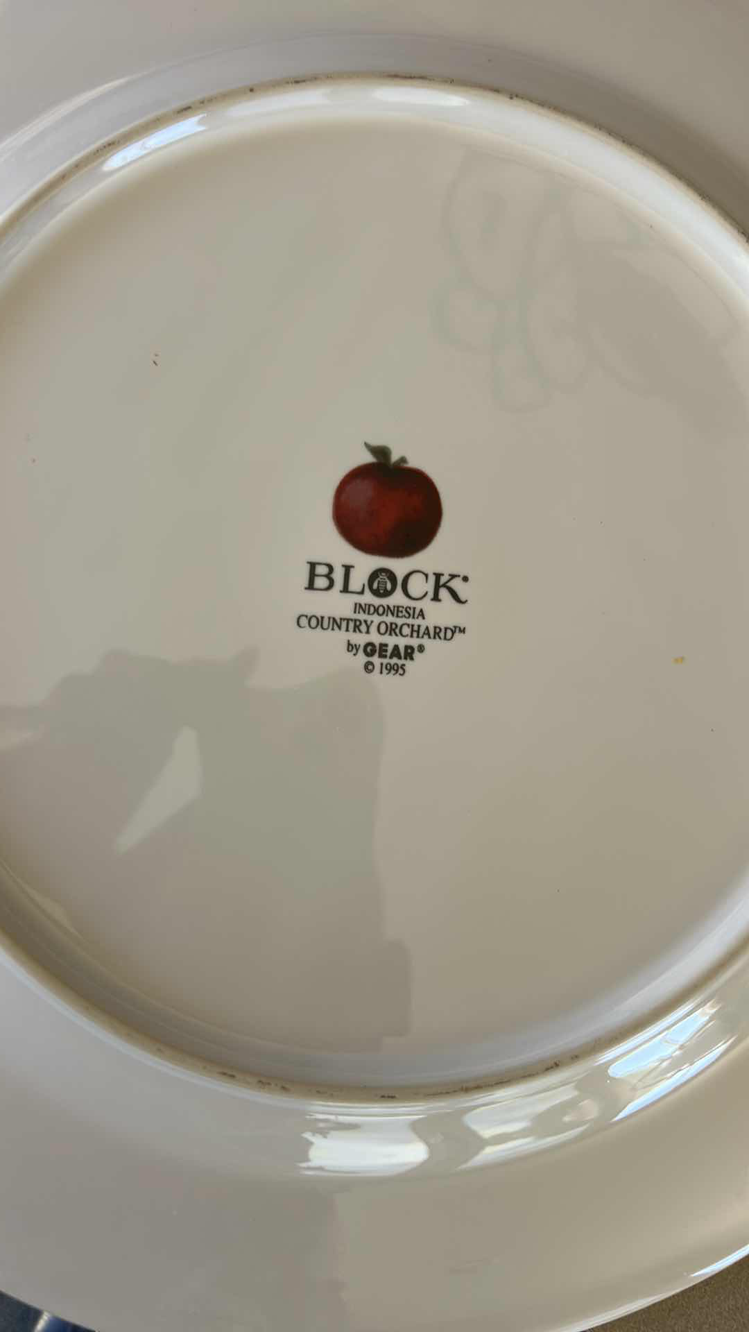Photo 1 of 2-BLOCK INDONESIA BY GEAR "COUNTRY ORCHARD" 12" PLATES ON DISPLAY STANDS