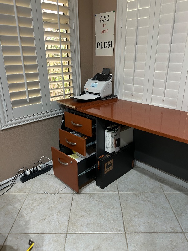 Photo 1 of EXECUTIVE WOOD DESK WITH FILE DRAWERS 70” x 23 1/2” H30”