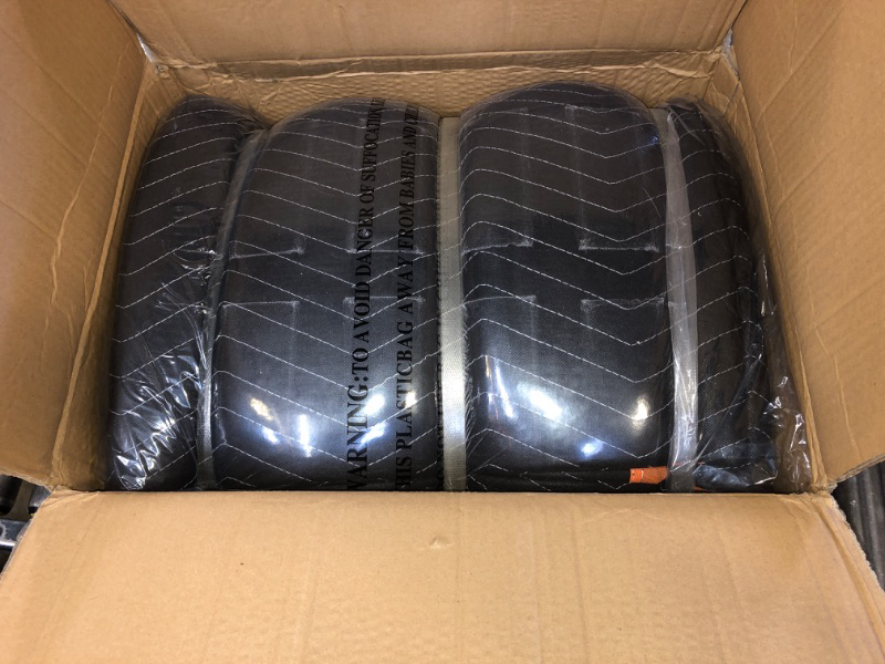 Photo 1 of Simpli-Magic Heavy Duty Padded Moving Blankets (12 Pack),Black/Orange