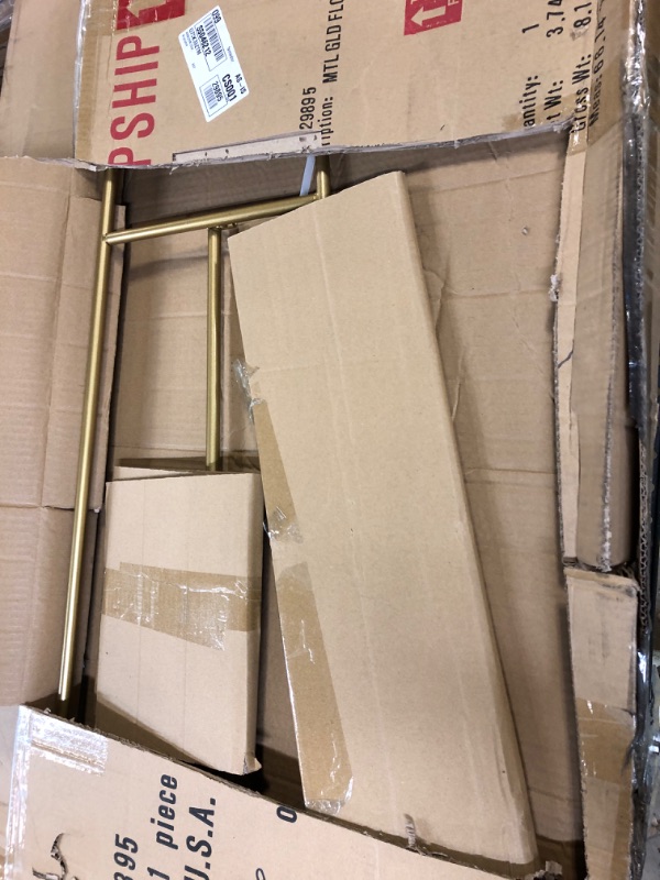 Photo 1 of Deco 79 Metal Scroll Display Easel 3 Tier Floor Standing Easel, Display Stand 21" x 21" x 63", Gold