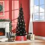 Photo 1 of HOMCOM 6' Artificial Pencil Christmas Tree, Slim Xmas Tree with 390 Realistic Branch Tips and Plastic Stand, Black
