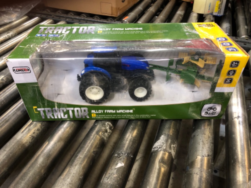 Photo 2 of MISSING REMOTE CONTROL  ****   RC Truck Farm Tractor with 2 Rechargeable Batteries - 2.4G 1/24 High Simulation Construction Vehicle with Dual Rotary Swath Windrower?Remote Control Toy with Lights, Hobby Model Toys for Kids 3-6