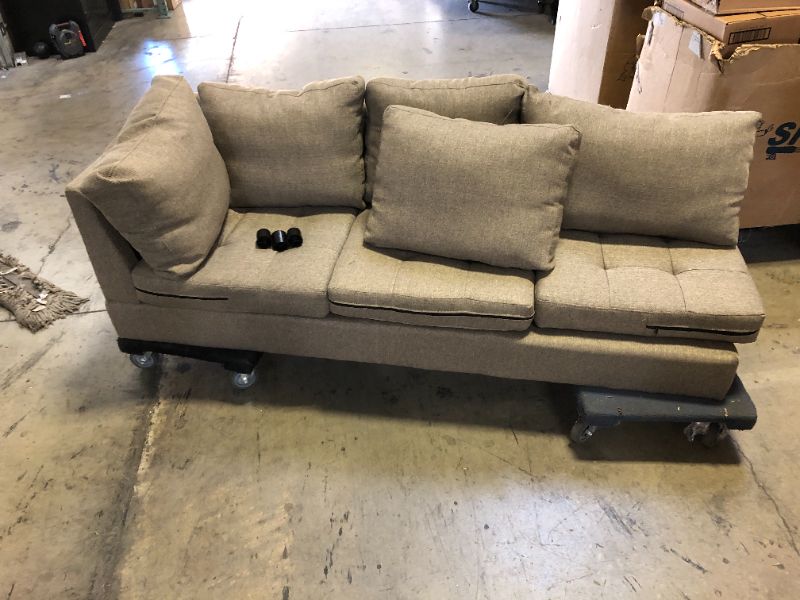 Photo 2 of L Sofa - Half. Brown/gray mix color.- missing legs.