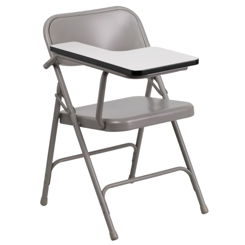 Photo 1 of Flash Furniture Premium Steel Folding Chair - Right Handed Tablet Arm - Beige
