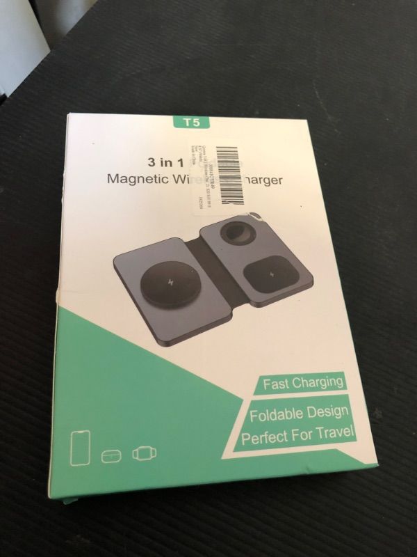 Photo 1 of Qoosea 3 in 1 Wireless Charger Foldable Wireless Charging Station with Foldable Magnetic Induction for iPhone 15 14 13 12 11 Pro Max for Samsung Galaxy S22 S21 S20 S10 S9 S8 S7 iWatch