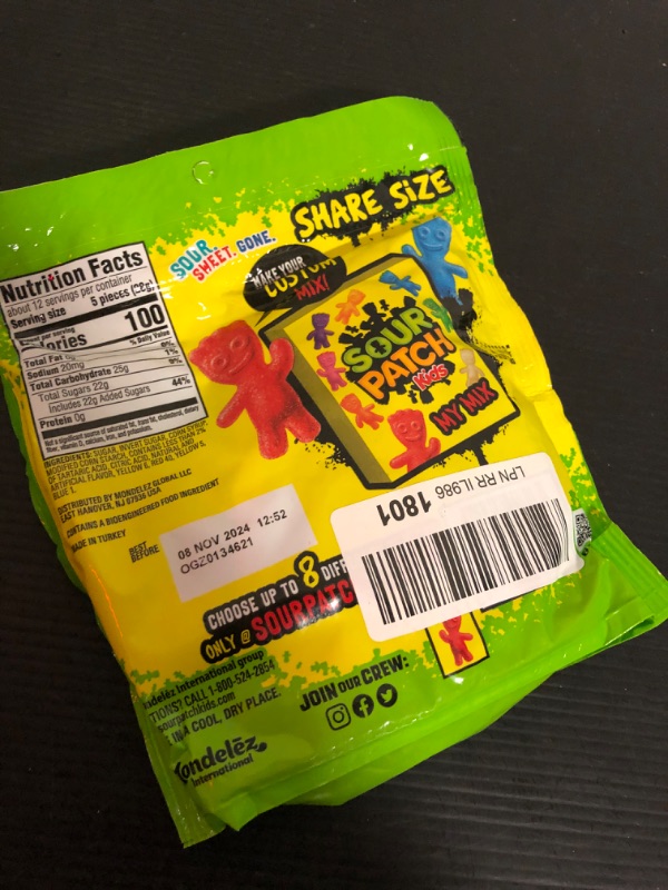 Photo 2 of exp date 11/2024--SOUR PATCH KIDS Big Kids Soft & Chewy Candy, Share Size, 12 oz