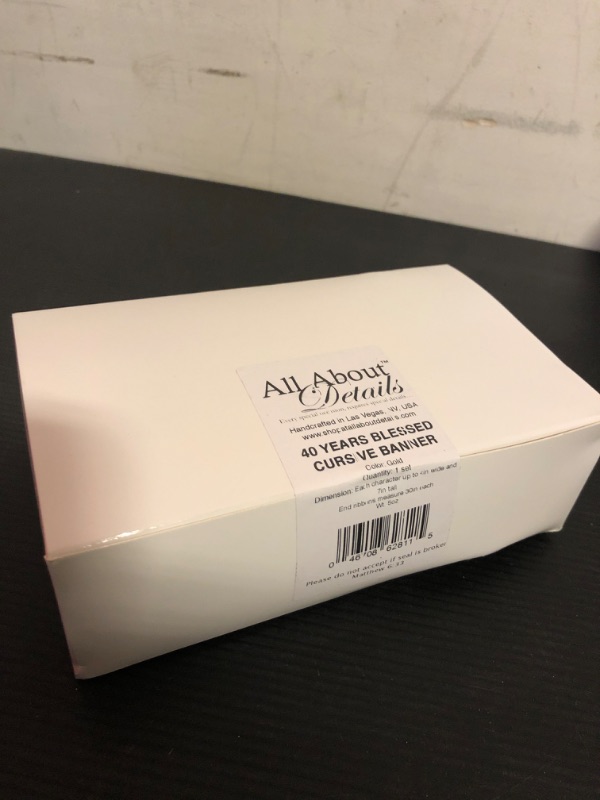 Photo 1 of All About Details™ 40 Years Blessed Cursive Banner (Gold)