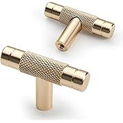 Photo 1 of  Knurled Gold Kitchen Cabinet Knobs Dresser Knobs Drawer Knobs Single Hole Cabinet T Bar Pull Handles for Kitchen Wardrobe Cupboard