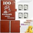 Photo 1 of 100 Envelopes Money Saving Challenge Binder, 2024 New A5 Budget Binder with Cash Envelopes, 6 Rings Savings Challenges Book, Laminated Budgeting Planning Tracker to Save $5050,10,400, 500 Brown