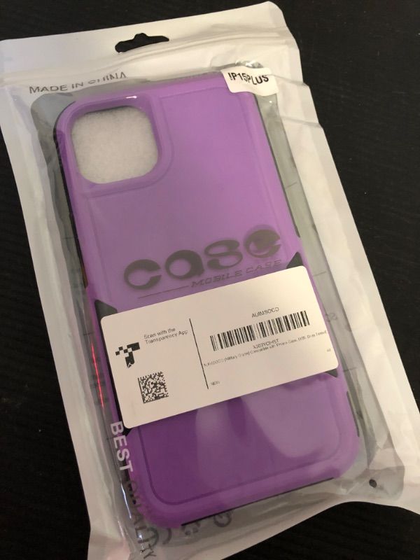 Photo 2 of AUIMSOCO [Military Grade] Compatible with iPhone 15 Plus Case, [15ft. Drop Tested] Protective Case -Purple, Slim & Tough, Pocket-Friendly