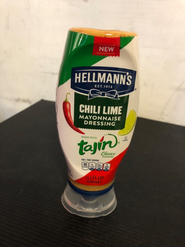 Photo 2 of exp date 11/2024--Hellmann's Mayonnaise Dressing Chili Lime for Grilled Corn, Tacos, Grain Bowls & More,with Tajín Clásico Seasoning, Real Ingredients & No Artificial Flavors, 11.5 oz