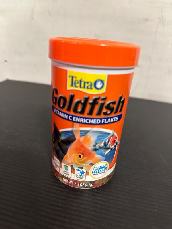 Photo 2 of exp date 11/2024--etra TetraFin Goldfish Flakes - 2.2 oz canister