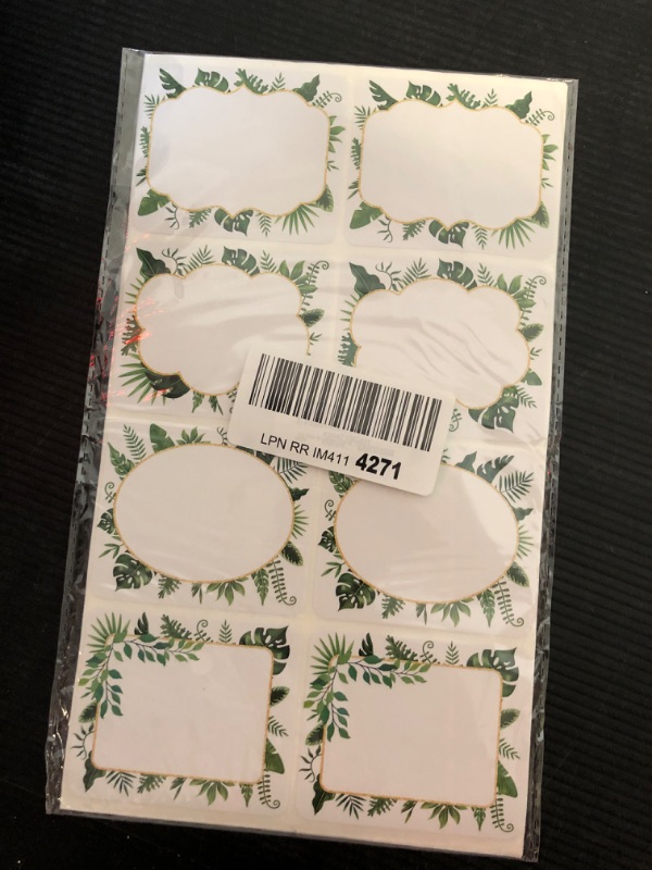 Photo 2 of 104 Pcs Tropical Leaves Name Tags Stickers for Kids Spring Summer Classroom Decor Greenery Name Tag Labels Party Name Tags for Party Field Trips Office Home(3X 2.5")