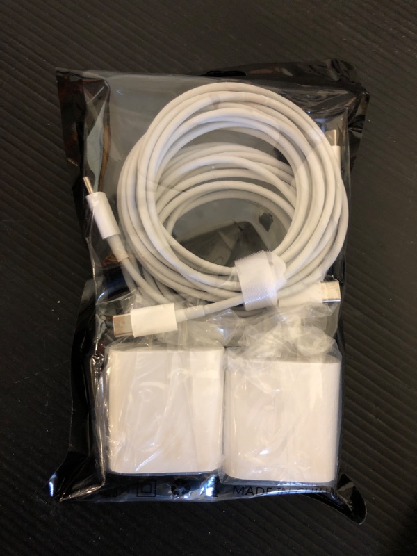 Photo 2 of 10FT Long Charger for iPhone 16/15 Pro Max/Plus, iPad Pro 12.9/11/13 inch, iPad Air 5th/4th, Mini 6th, iPad 10th, 2Pack PD Fast Charger Block with 10-Foot USB C to C Cable