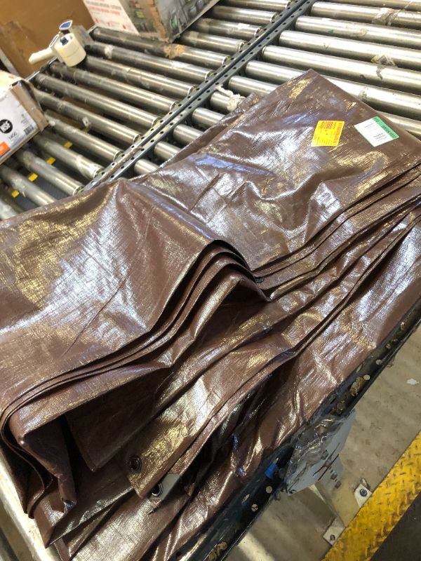 Photo 1 of 16 ft. x 20 ft. Brown/Silver Heavy Duty Tarp
