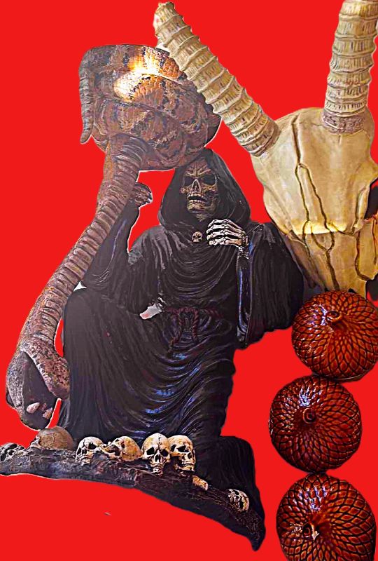 Photo 1 of CONTENTS OF TOTE HALLOWEEN DECORATIONS 14” GRIM REAPER
