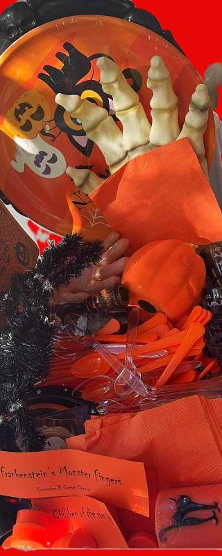 Photo 1 of CONTENTS OF TOTE KITCHEN HALLOWEEN DECORATIONS