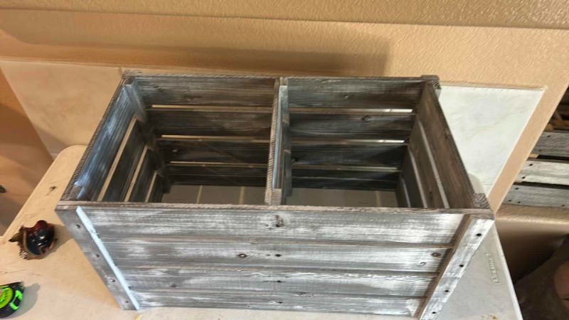 Photo 1 of DIVIDED BOTTOMLESS WOOD CRATE 25” x 14 1/2” x H14 1/2”