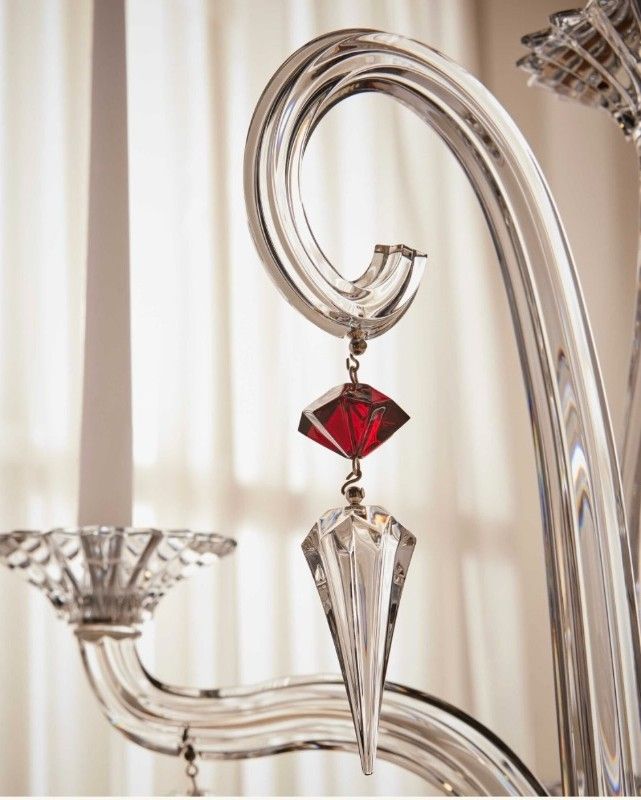 Photo 1 of BACCARAT MILLE NUITS CRYSTAL 5 CANDLE CANDELABRA  H28” WITH 2 ADDITIONAL REPLACEMENT PARTS