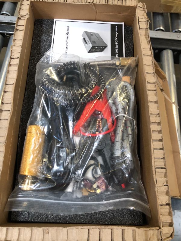 Photo 3 of Spritech VE3 PCP Air Compressor,Auto-Stop 4500Psi/30Mpa Oil/Water-Free Air Gun and Paintball Tank Pump with Water/Oil Separator,Built-in Power Adapter(110V AC or 12V Car Battery)