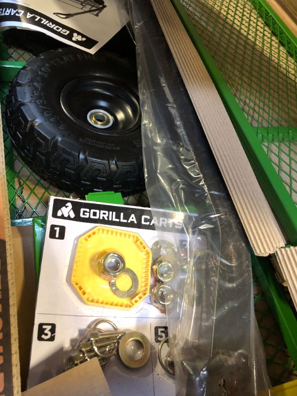 Photo 2 of Gorilla Carts 4 Cu. Steel Utility Cart with No-Flat Tires, Green (Amazon Exclusive)