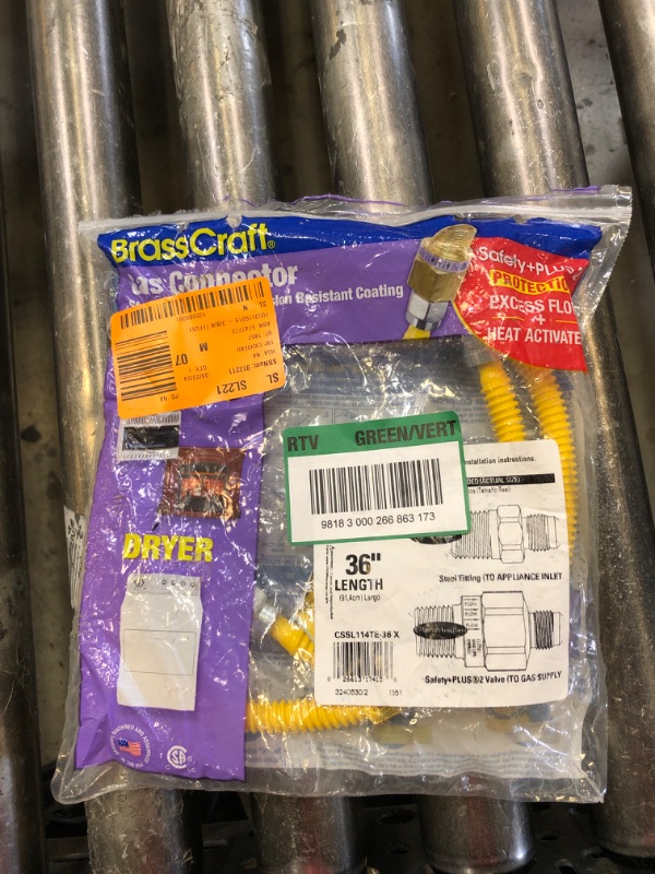 Photo 2 of 1/2 in. MIP x 1/2 in. MIP x 36 in. Gas Connector (3/8 in. O.D.) w/Safety+Plus2 Thermal Excess Flow Valve (33,400 BTU)

