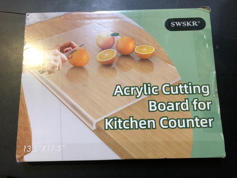 Photo 4 of Acrylic Cutting Board with Counter Lip | 60% Thicker & Durable | BPA-Free & Food-Safe Kitchen Tool | Perfect for Protecting Countertops | Versatile & Easy to Clean | Ideal for Home & Professional Use