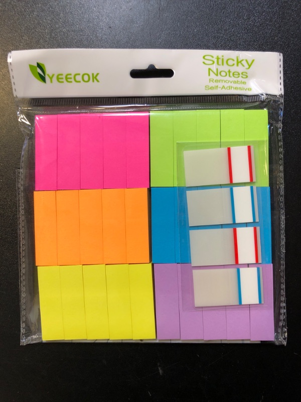 Photo 2 of (30 Pack) Sticky Notes 1/2 x 2-Inches, 6 Colors Post Self Page Markers Pad Its, Bright Colors Sticky Notes for Office, Home, School, Meeting, 3000 Sheets Total.