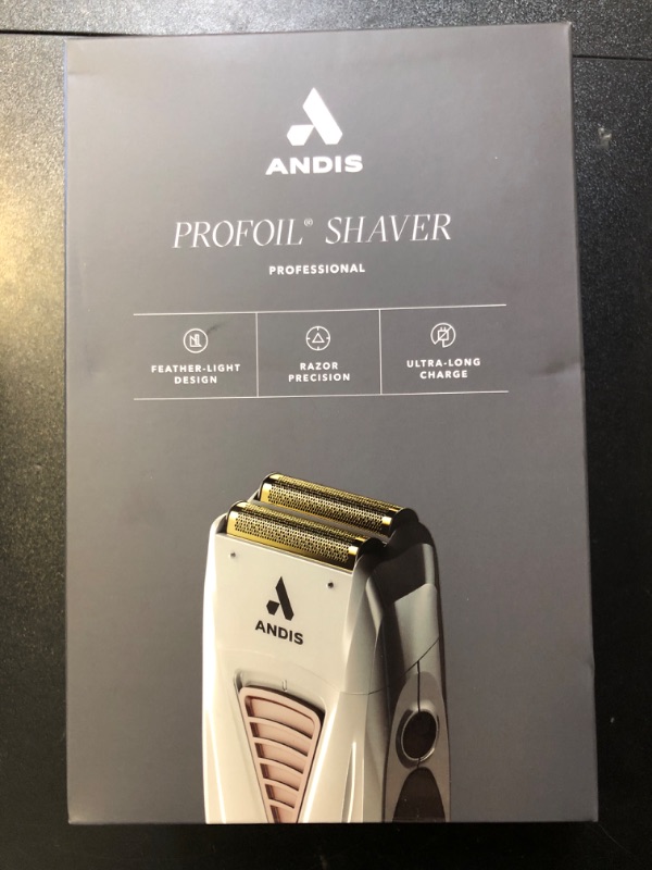 Photo 3 of Andis TS-1 17235 Pro Foil Lithium Titanium Foil Shaver, Cord/Cordless, Smooth Shaving Cordless Shaver with Charger, Gray