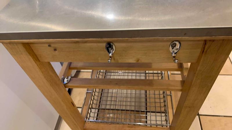 Photo 4 of STAINLESS STEEL TOP ROLLING KITCHEN CART ISLAND 36” X 24” H 36”