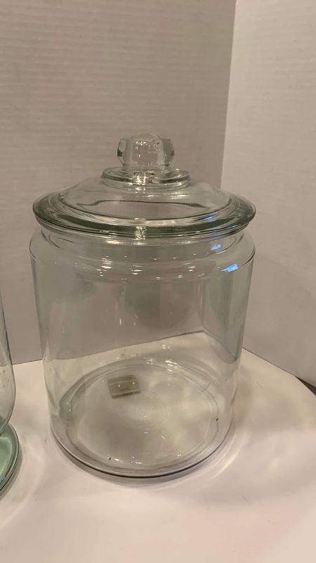 Photo 1 of 2-GLASS CONTAINERS TALLEST 13”