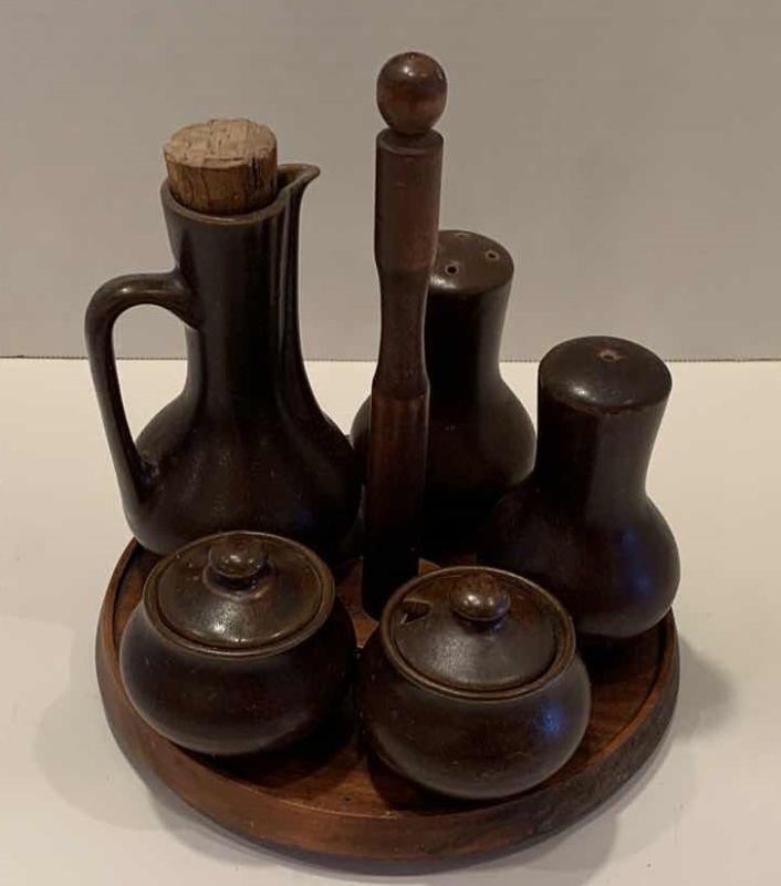 Photo 1 of AFRICAN WOODEN KITCHEN CONDIMENT SET