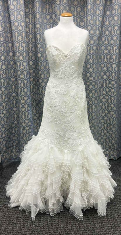 Photo 1 of BRIDAL GOWN “SOPHIA TOLLI, STRAPLESS LACE MERMAID WEDDING DRESS, SWEETHEART NECKLINE, FITTED BODICE, TIERED RUFFLED TULLE SKIRT IVORY SIZE 12