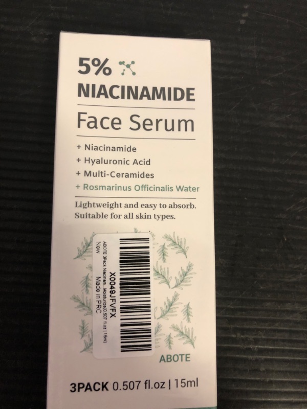 Photo 1 of ABOTE 5% Niacinamide Serum with 4% Rosemary Extracts - Deep Hydration, Soothes Skin, Enhances Elasticity (3Pack 0.507 fl.oz | 15ml)