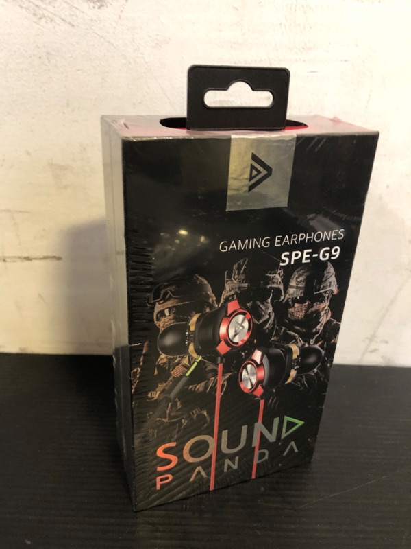 Photo 2 of SOUND PANDA SPE-G9 Gaming Earbuds with Dual Microphone with Dual Drivers Wired Earphones with in-Ear Headset with Volume Control for PS4, PS5, PC, Nintendo, Mobile Game (Red)***FACTORY SEALED