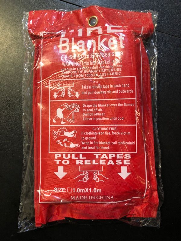 Photo 2 of iLifeTech Fire Blanket for Home, Emergency Fiberglass Fire Blankets Portable for Home, Kitchen, Camping 40x40 inch (1 Pack)