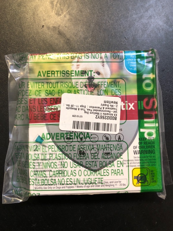 Photo 2 of K9 Advantix II Medium Dog Vet-Recommended Flea, Tick & Mosquito Treatment & Prevention | Dogs 11-20 lbs. | 2-Mo Supply 2 Pack Medium Dog only