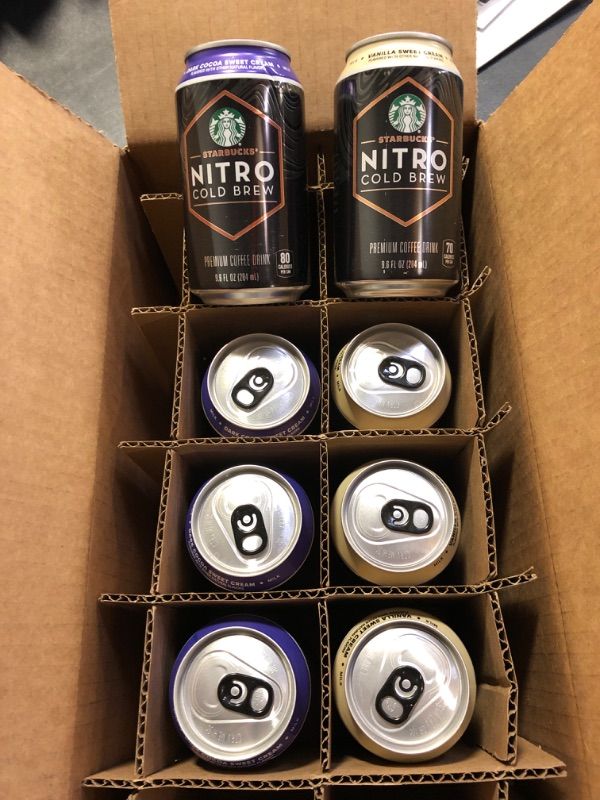 Photo 2 of Starbucks Nitro Cold Brew 2 Flavor Sweet Cream Variety Pack 9.6 fl oz Cans (8 Pack)