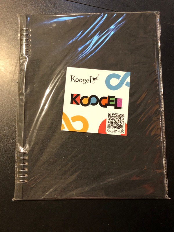 Photo 1 of Koogel A4 Spiral Notebook Black, College Ruled Spiral Notepad with Flexible Cover 80 Sheet/160 Pages for Home School Office